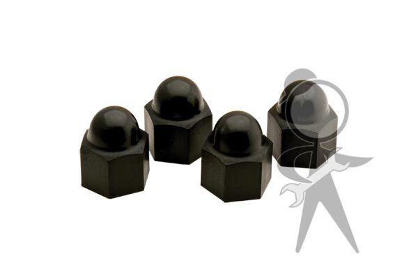 Lug Nut Covers, Black Plastic, Set of 4 - 111-601-173 OEST