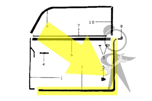 Seal, Door, Right - 141-831-732 A OE