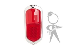 Lens, Tail Light, Red with Chrome Ring - 141-945-227 B