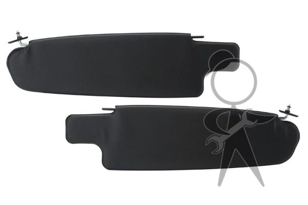 Sunvisor, Black Vinyl, Bus, Pair - 21-2122