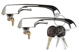 Door Handles w/Matched Keys, Pair - 211-898-205 N