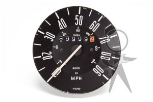 Speedometer, Black Face - 211-957-057 DX